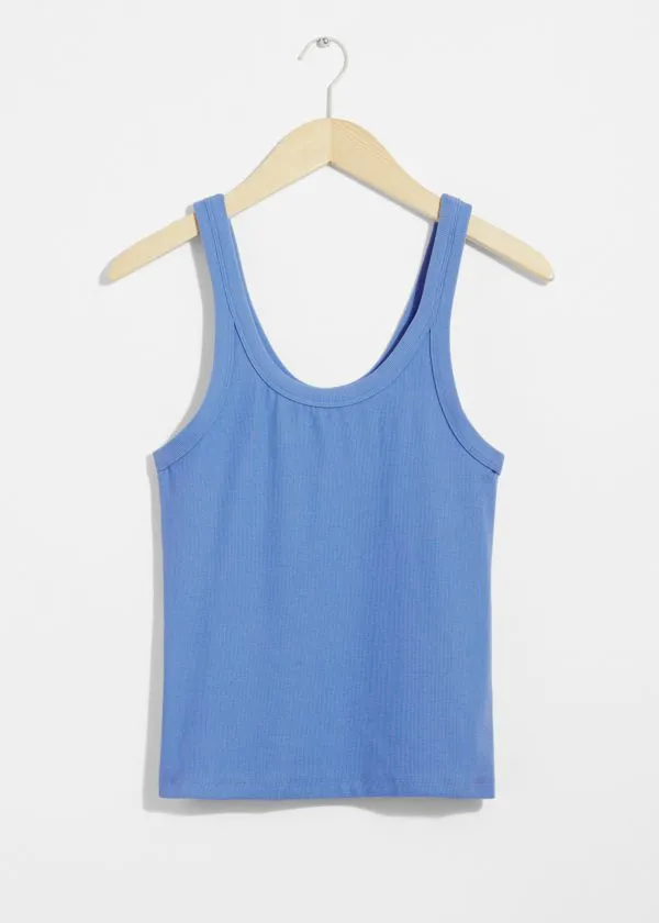 and Other Stories ScoopNeck Tank Top Blue Women Tops and Tshirts
