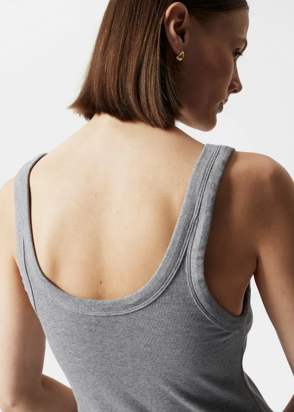 and Other Stories ScoopNeck Tank Top Grey Melange Women Tops and Tshirts