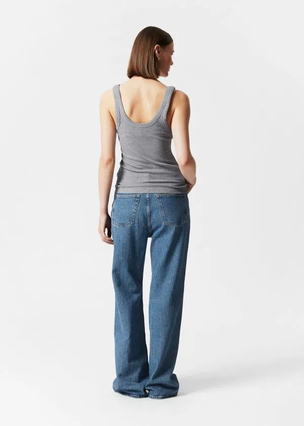 and Other Stories ScoopNeck Tank Top Grey Melange Women Tops and Tshirts