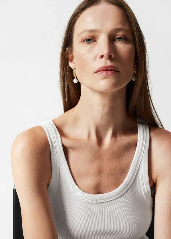 and Other Stories ScoopNeck Tank Top White Women Tops and Tshirts