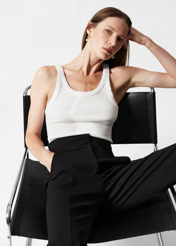 and Other Stories ScoopNeck Tank Top White Women Tops and Tshirts
