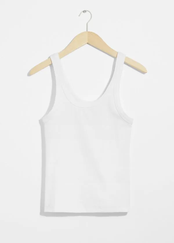 and Other Stories ScoopNeck Tank Top White Women Tops and Tshirts
