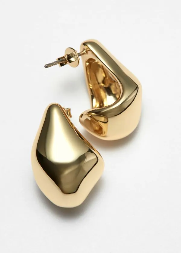 and Other Stories Sculpted Pebbles Earrings Gold Women Earrings
