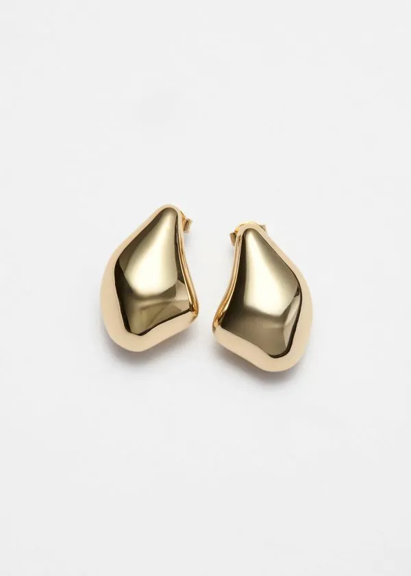 and Other Stories Sculpted Pebbles Earrings Gold Women Earrings