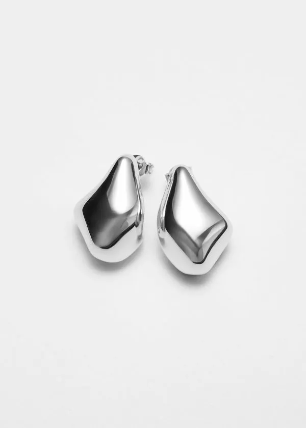 and Other Stories Sculpted Pebbles Earrings Silver Women Earrings