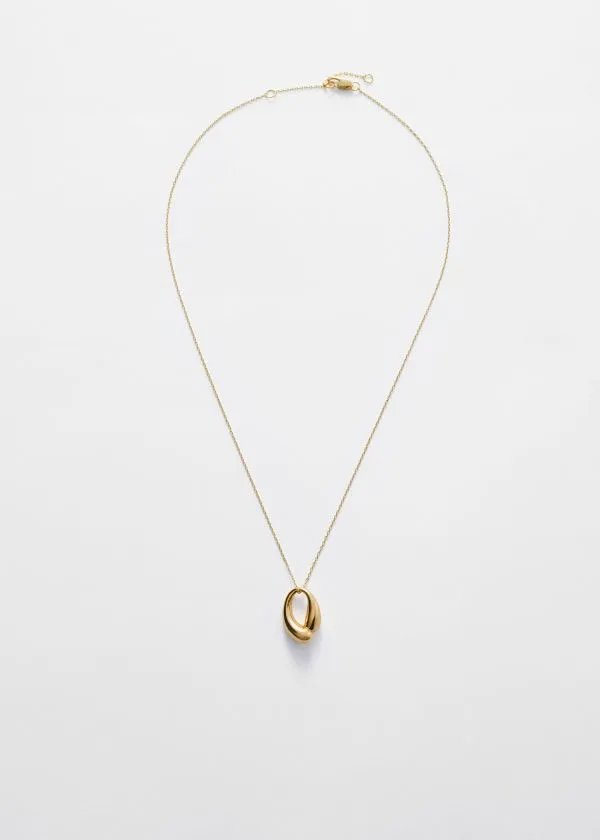 and Other Stories Sculpted Pendant Chain Necklace Gold Women Necklaces