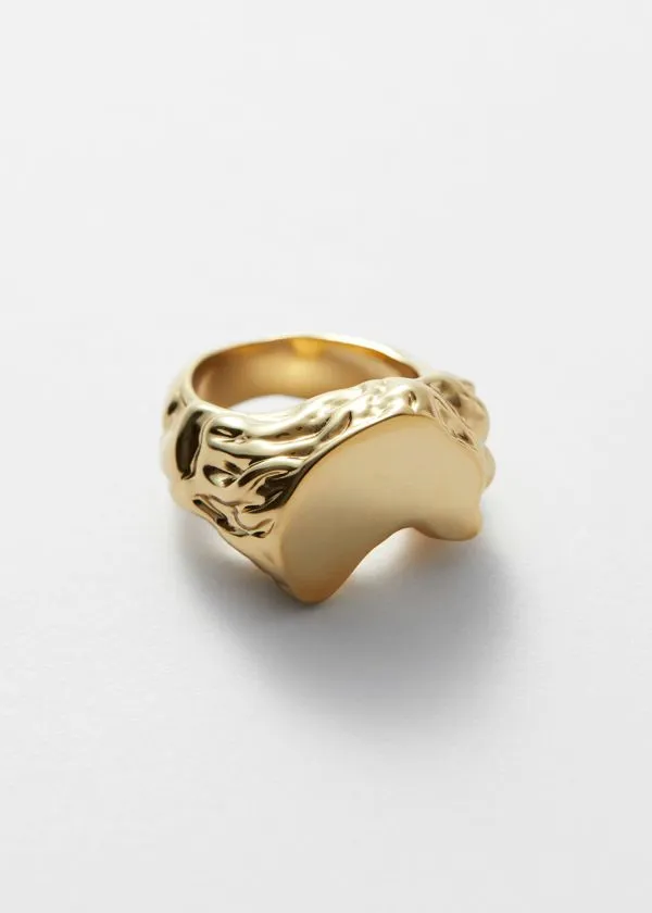 and Other Stories Sculpted Signet Ring Gold Women Rings