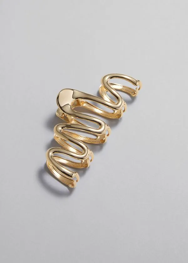 and Other Stories Sculptural Claw Clip Gold Women Hair Accessories