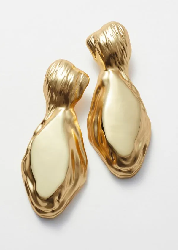 and Other Stories Sculptural Clip Earrings Gold Women Earrings