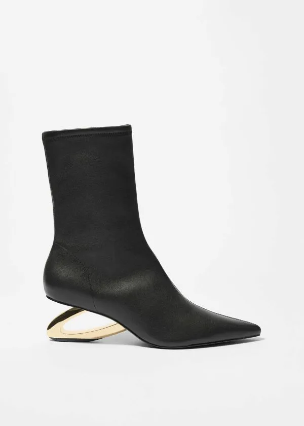 and Other Stories Sculptural Heel Ankle Boots Black Women Boots