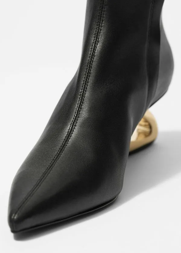 and Other Stories Sculptural Heel Ankle Boots Black Women Boots