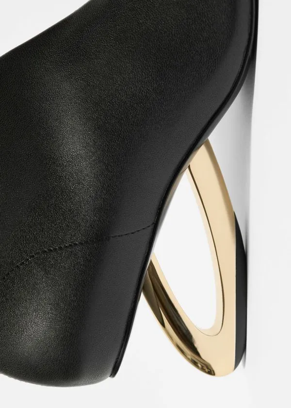 and Other Stories Sculptural Heel Ankle Boots Black Women Boots