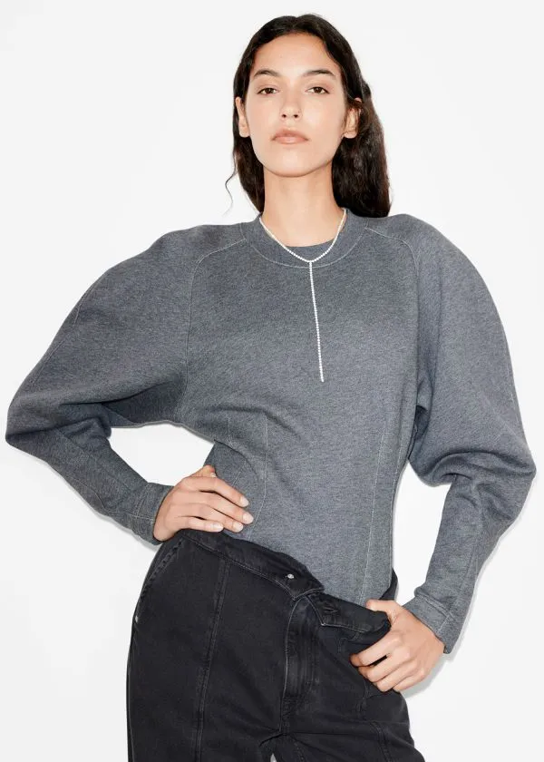 and Other Stories Sculptural Sweater Grey Women Sweatshirts and Hoodies