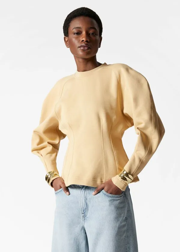 and Other Stories Sculptural Sweater Light Yellow Women Sweatshirts and Hoodies