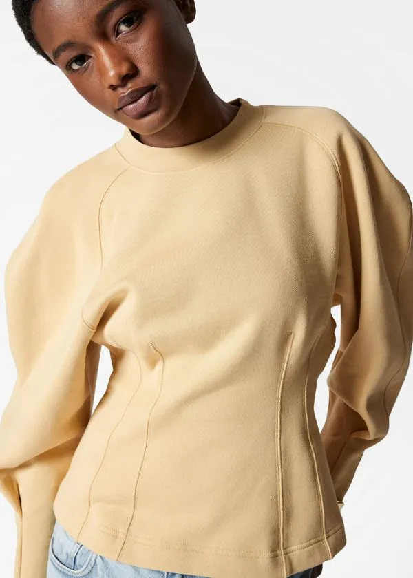 and Other Stories Sculptural Sweater Light Yellow Women Sweatshirts and Hoodies