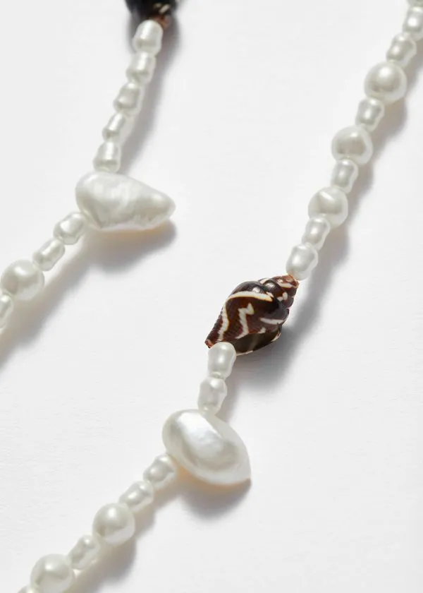and Other Stories SeashellTipped Pearl Necklace Ivory Women Necklaces