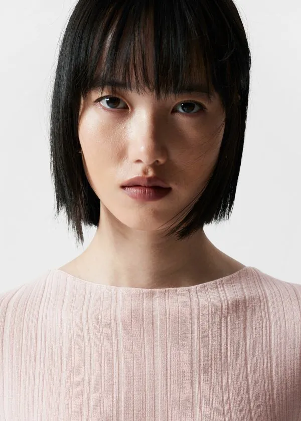 and Other Stories Sheer Merino Top Pink Women Knitwear