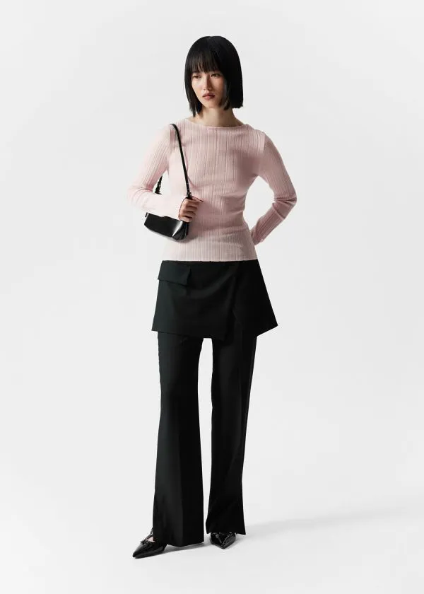 and Other Stories Sheer Merino Top Pink Women Knitwear
