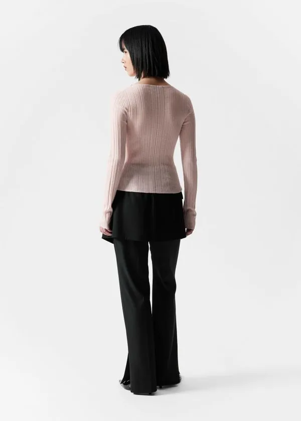 and Other Stories Sheer Merino Top Pink Women Knitwear