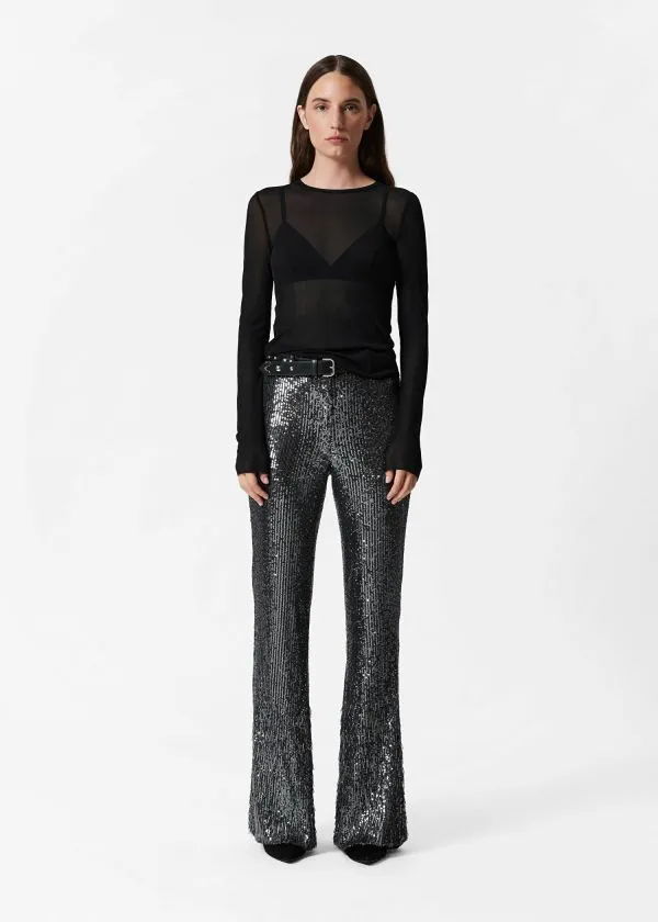 and Other Stories Sheer Silk Top Black Women Tops and Tshirts