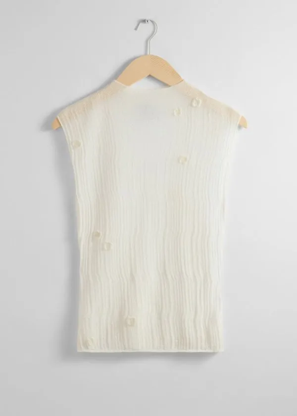 and Other Stories Sheer Sleeveless Top White Women Tops and Tshirts