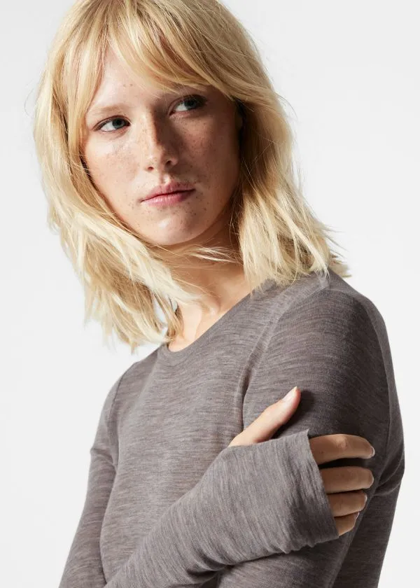 and Other Stories Sheer Wool Top Mole Women Tops and Tshirts