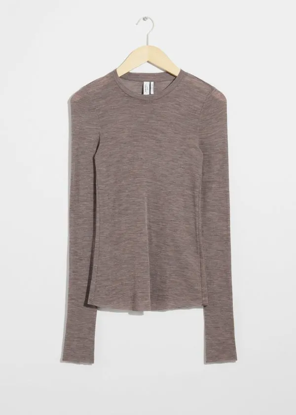 and Other Stories Sheer Wool Top Mole Women Tops and Tshirts