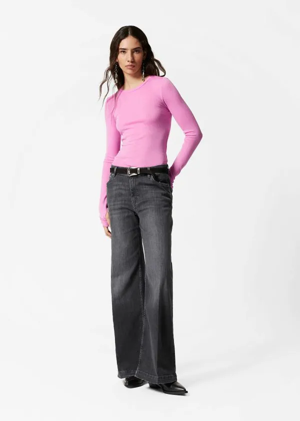 and Other Stories Sheer Wool Top Pink Women Tops and Tshirts