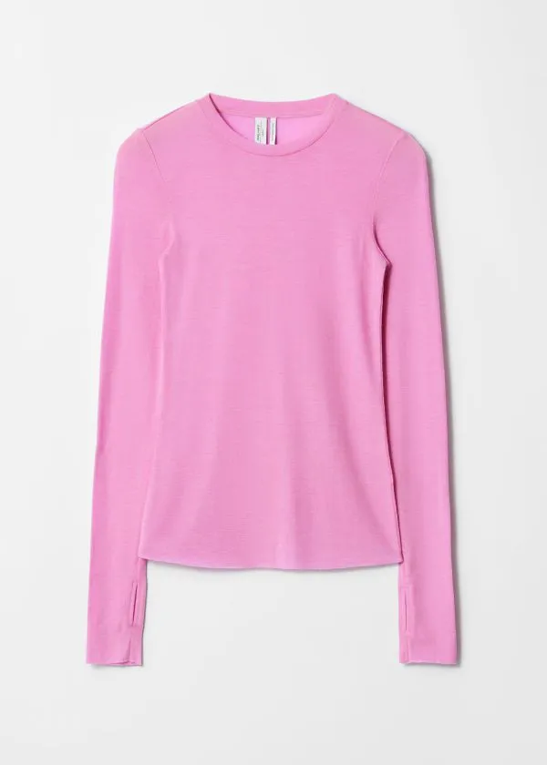 and Other Stories Sheer Wool Top Pink Women Tops and Tshirts