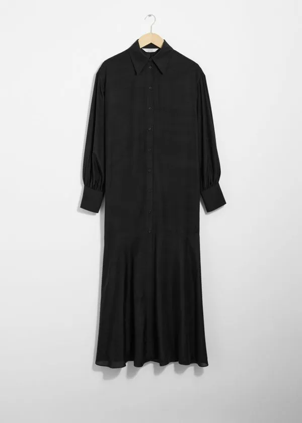 and Other Stories Shirt Maxi Dress Black Women Dresses