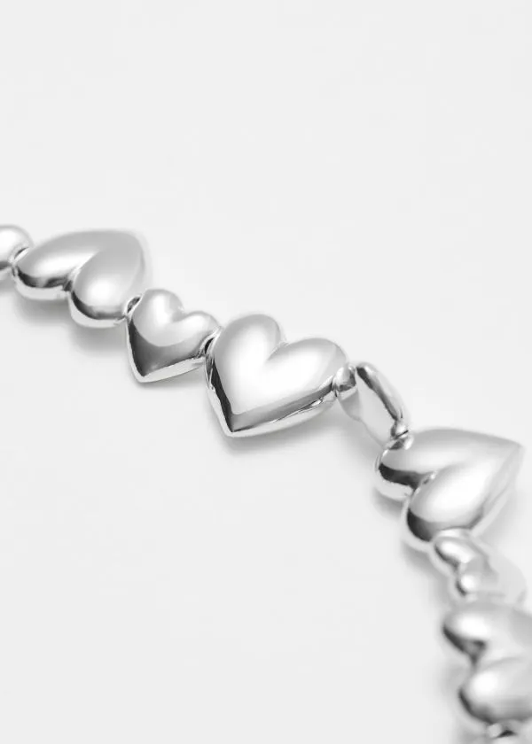 and Other Stories Short Heart Necklace Silver Women Necklaces