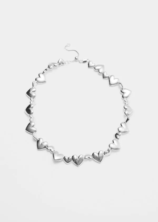 and Other Stories Short Heart Necklace Silver Women Necklaces