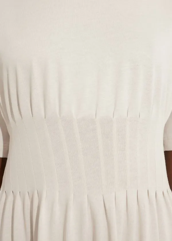 and Other Stories ShortSleeve Midi Dress Cream Women Dresses