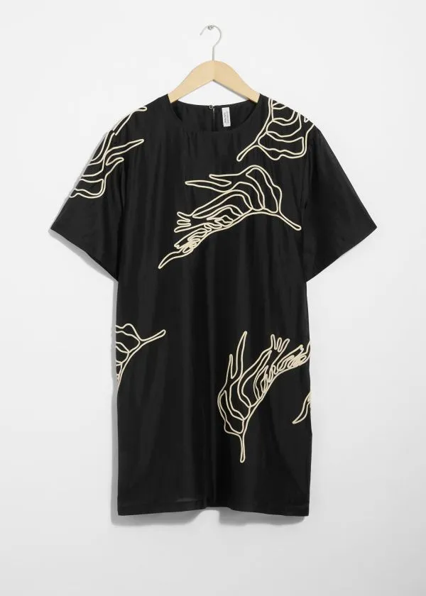 and Other Stories ShortSleeve Mini Dress Black Women Dresses