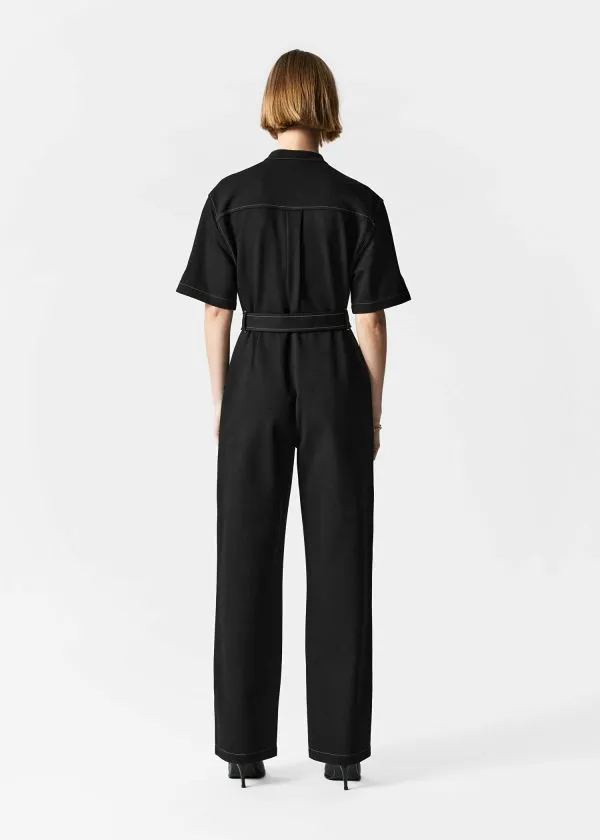and Other Stories ShortSleeve Utility Jumpsuit Black Women Trousers
