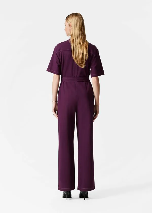 and Other Stories ShortSleeve Utility Jumpsuit Purple Women Trousers