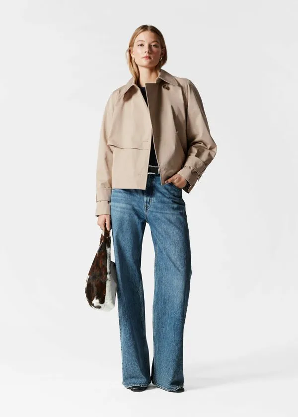 and Other Stories Short Trench Coat Jacket Beige Women Jackets and Coats