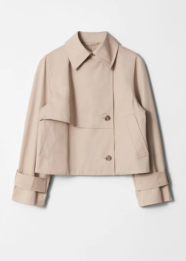 and Other Stories Short Trench Coat Jacket Beige Women Jackets and Coats