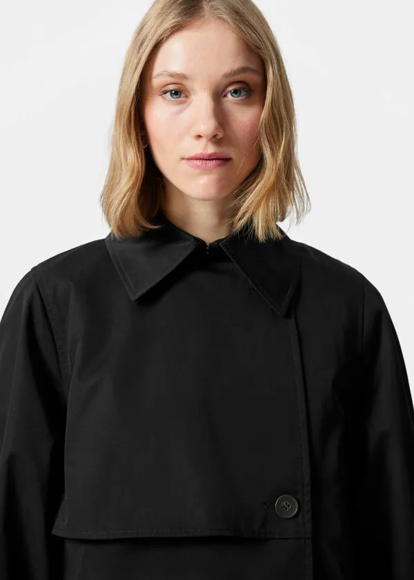 and Other Stories Short Trench Coat Jacket Black Women Jackets and Coats