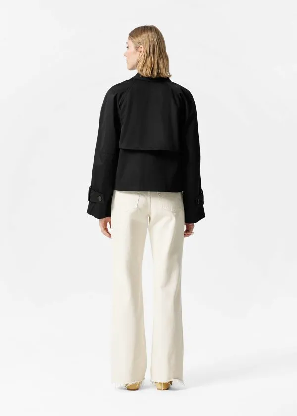 and Other Stories Short Trench Coat Jacket Black Women Jackets and Coats