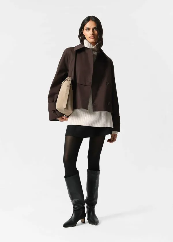 and Other Stories Short Trench Coat Jacket Dark Brown Women Jackets and Coats and Other Stories Short Trench Coat Jacket Dark Brown Women Jackets and Coats