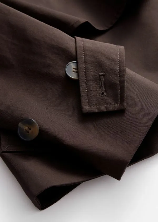and Other Stories Short Trench Coat Jacket Dark Brown Women Jackets and Coats