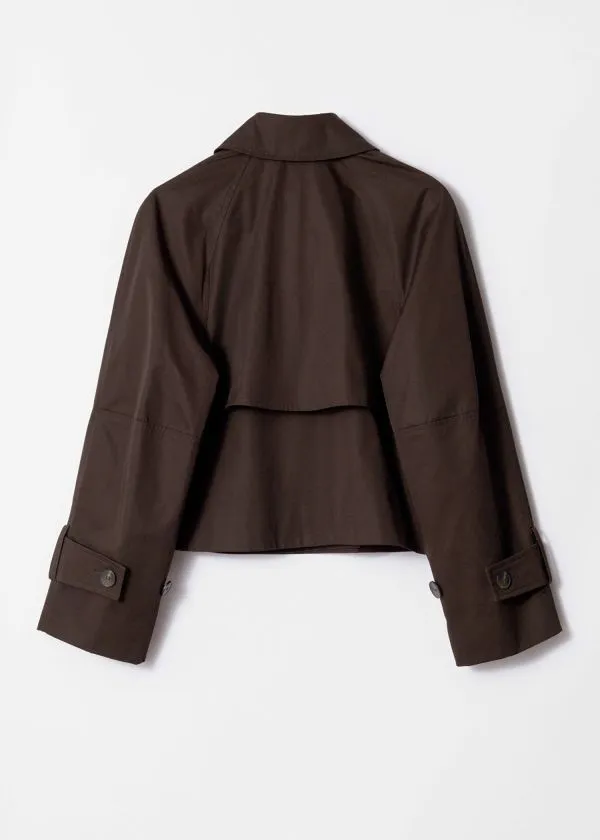 and Other Stories Short Trench Coat Jacket Dark Brown Women Jackets and Coats