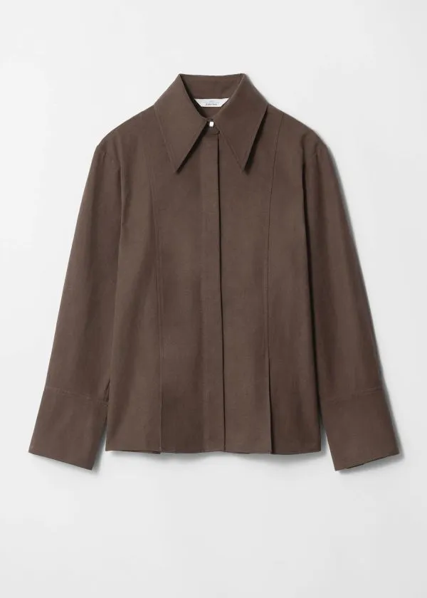 and Other Stories SilkBlend Shirt Brown Women Blouses and Shirts