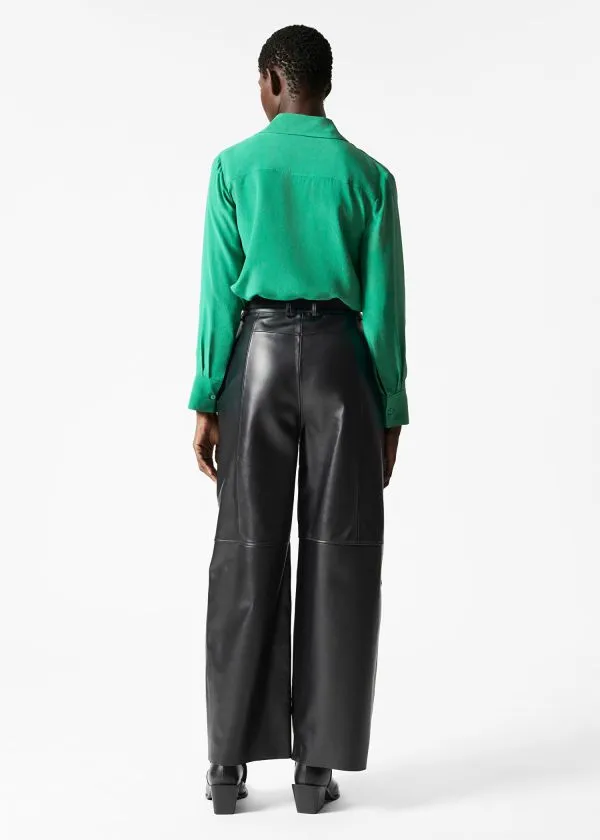 and Other Stories Silk Shirt Green Women Blouses and Shirts