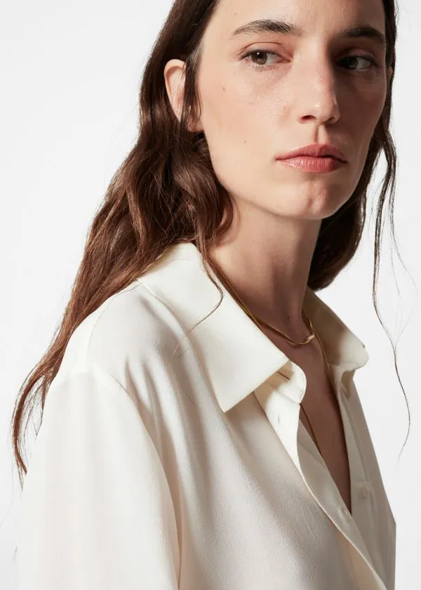 and Other Stories Silk Shirt Ivory Women Blouses and Shirts