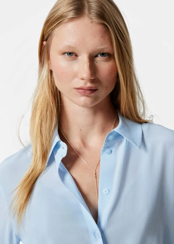 and Other Stories Silk Shirt Light Blue Women Blouses and Shirts
