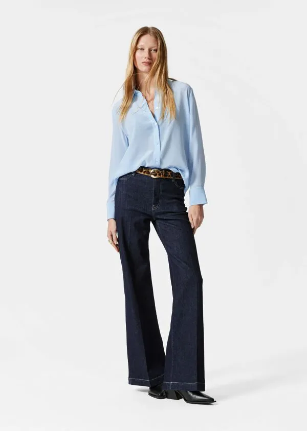 and Other Stories Silk Shirt Light Blue Women Blouses and Shirts