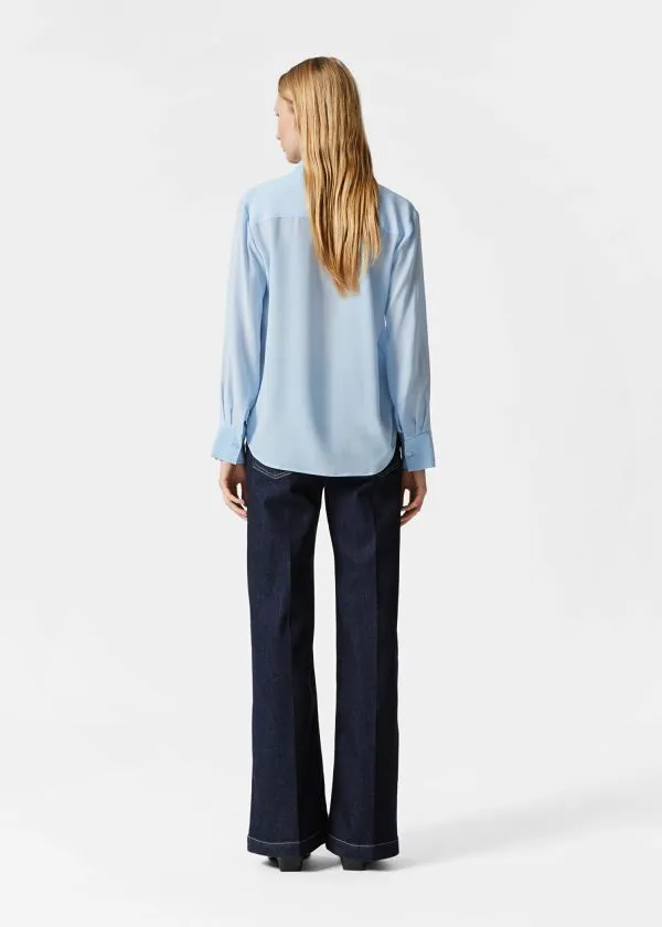 and Other Stories Silk Shirt Light Blue Women Blouses and Shirts