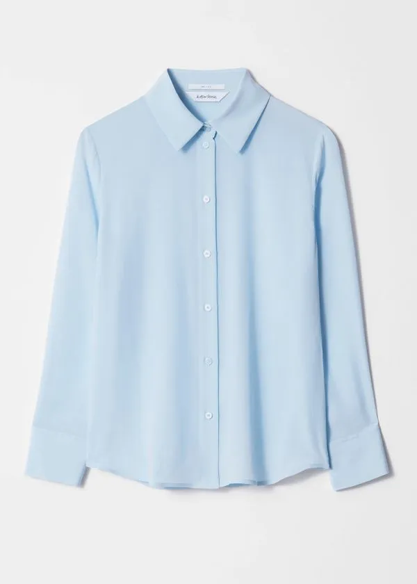 and Other Stories Silk Shirt Light Blue Women Blouses and Shirts